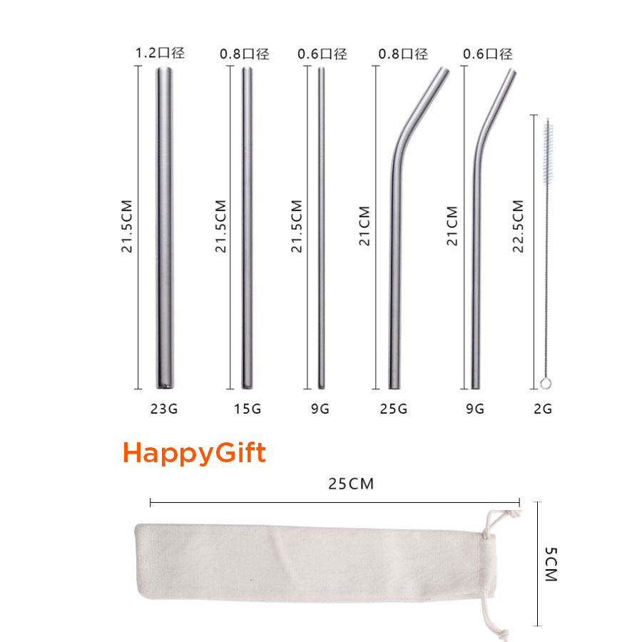 Bộ Ống Hút Inox Bảo Vệ Môi Trường, dễ dàng vệ sinh, Ống Hút Inox 304 an toàn, Bền Trọn Đời