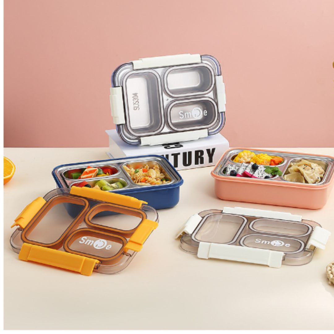 Hộp cơm giữ nhiệt smlie 3 ngăn 2559