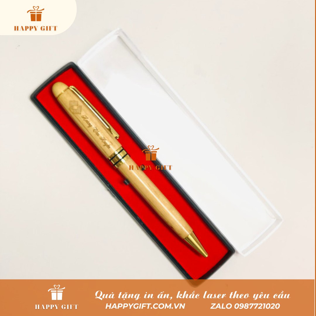 Bút gỗ xoáy khắc tên, nội dung theo yêu cầu, lên file thiết kế miễn phí  - Nhận khắc lazer theo yêu cầu giá cả hợp lý - Quà Tặng Giá Rẻ - Khắc lazer, in uv
