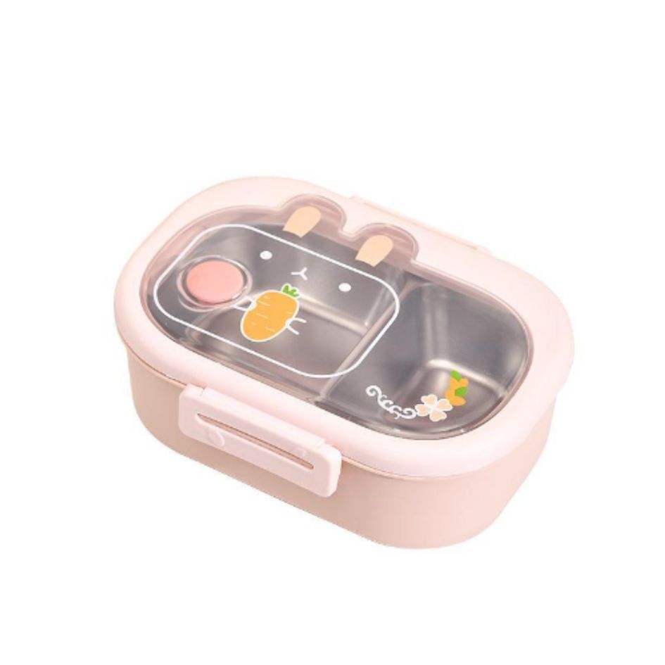 Hộp cơm cách nhiệt nắp trong suốt in hình động vật