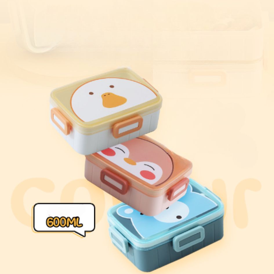 Hộp cơm nhựa in hình động vật, Hộp cơm trưa, hộp cơm văn phòng