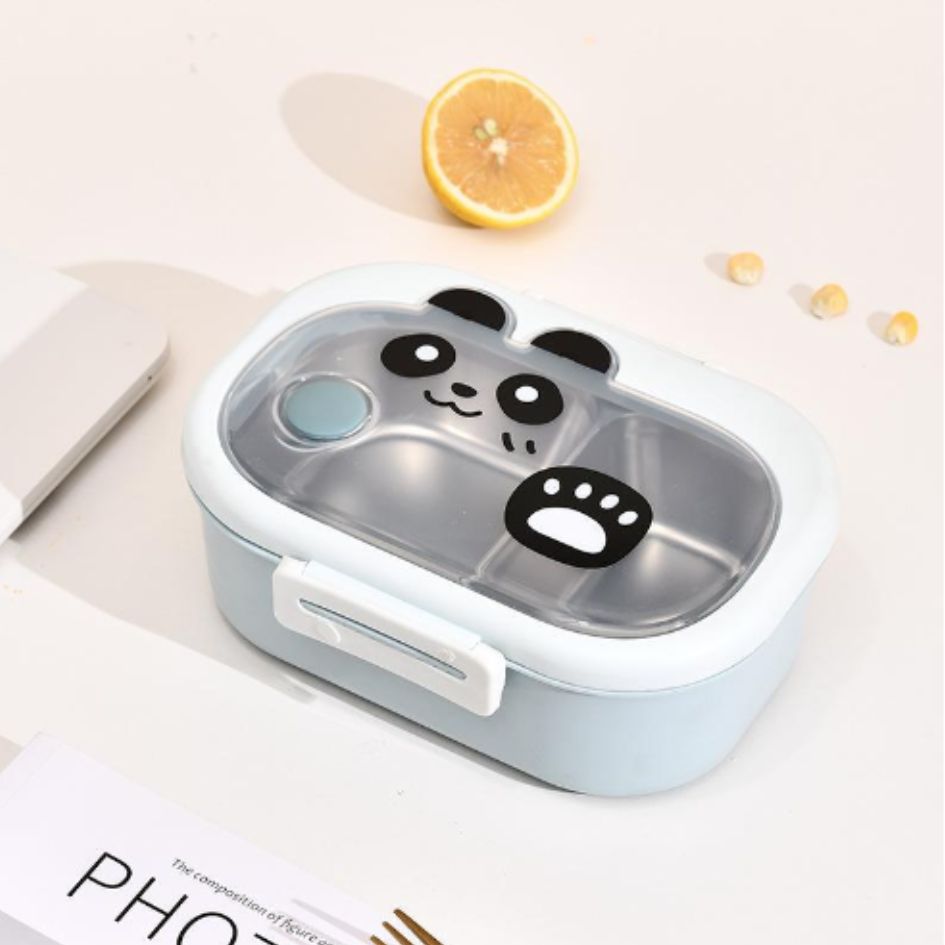 Hộp cơm cách nhiệt nắp trong suốt in hình động vật