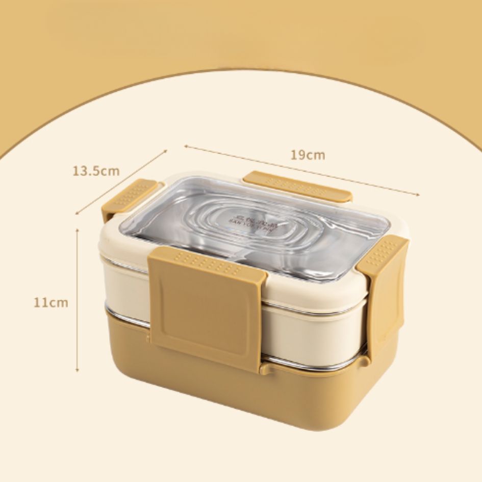Hộp cơm giữ nhiệt 2 tầng phong cách Nhật Bản