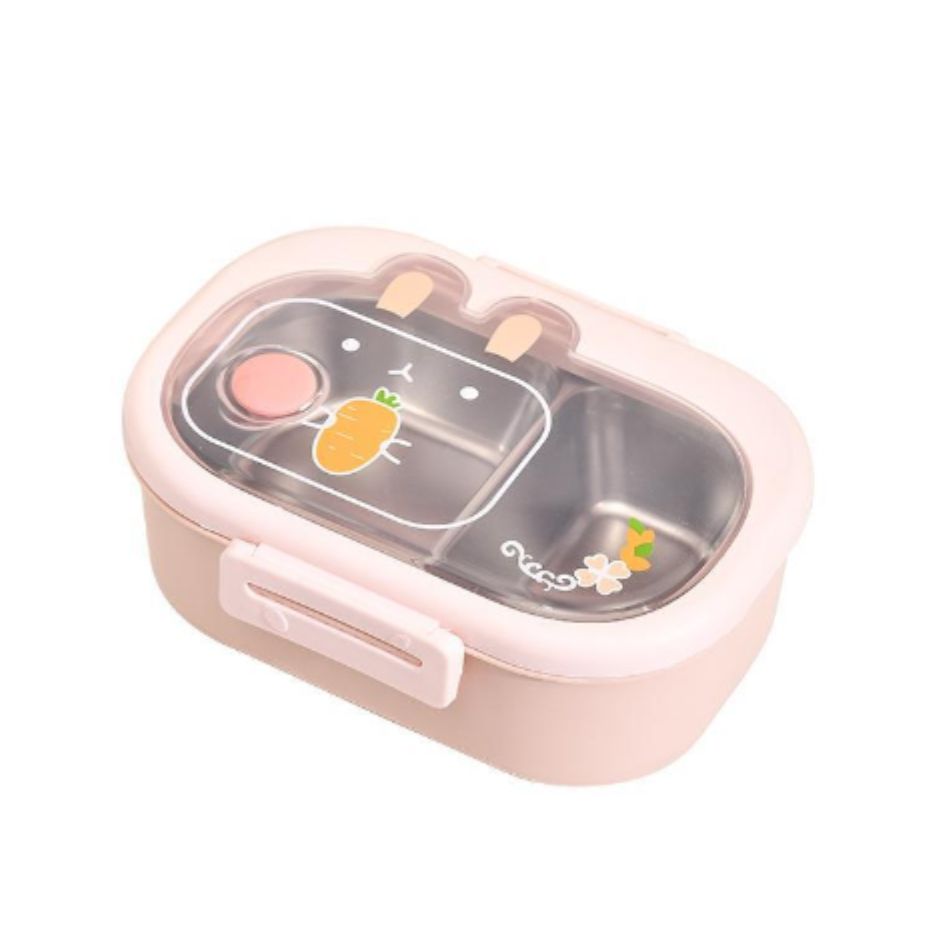 Hộp cơm cách nhiệt nắp trong suốt in hình động vật