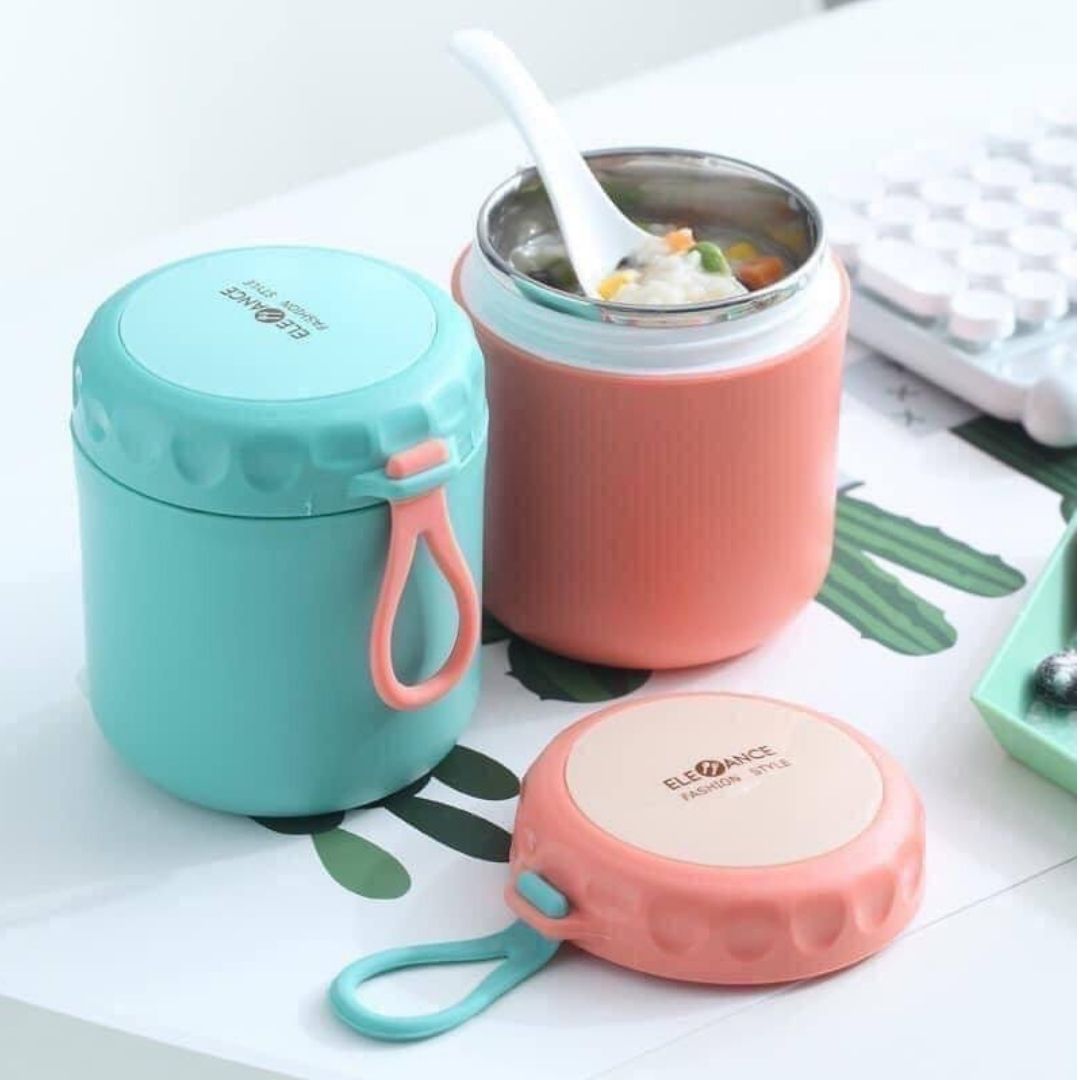 Bình ủ cháo cho bé có quai cầm ruột inox 304 Ca giữ nhiệt đồ ăn cho trẻ dung tích 430ml