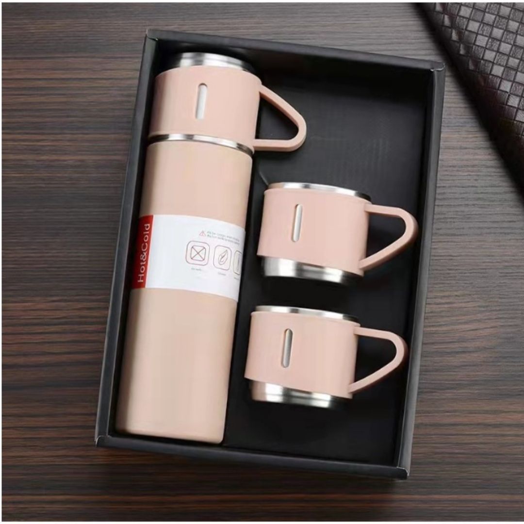 Sét bình giữ nhiệt 1 bình to 2 cốc nhỏ inox cao cấp kèm hộp đựng sang trọng có thể làm quà tặng