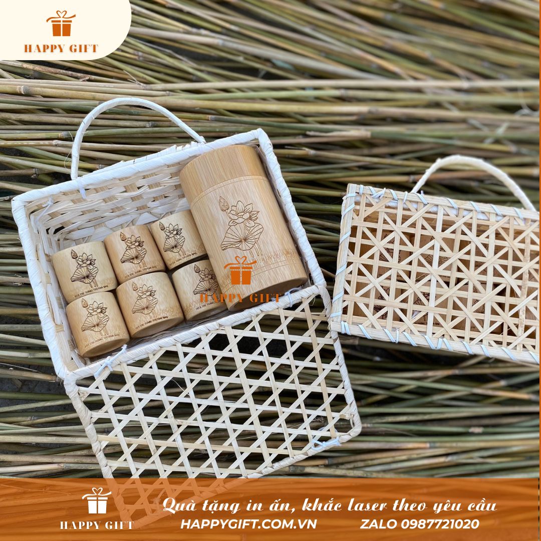 Giỏ tre đựng quà, lẵng tre gói quà tết cổ truyền , giỏ tre đựng hoa quả trang trí ngày lễ tết.