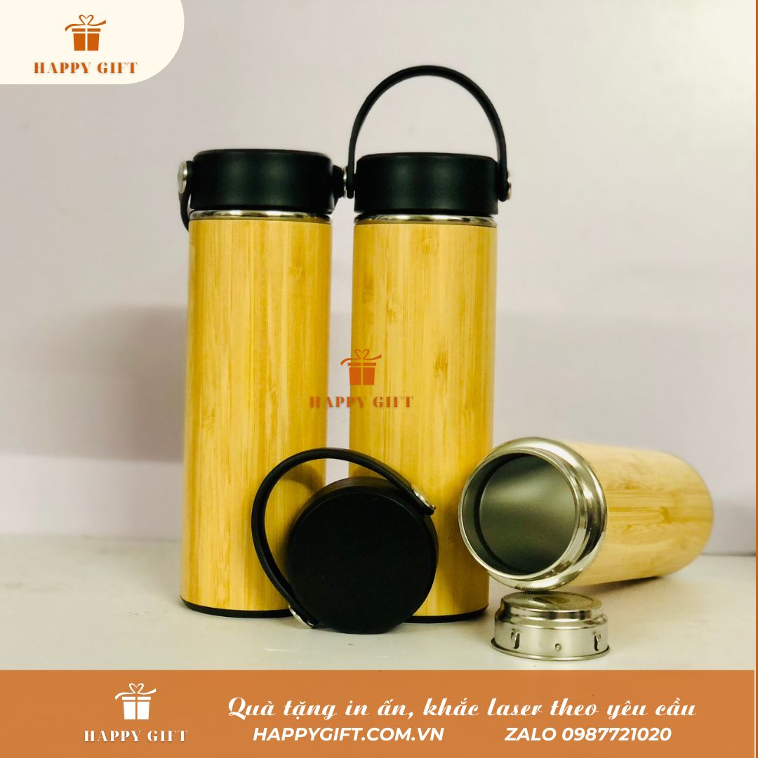 Bình giữ nhiệt bọc tre-Quà tặng doanh nghiệp trang trọng, ý nghĩa
