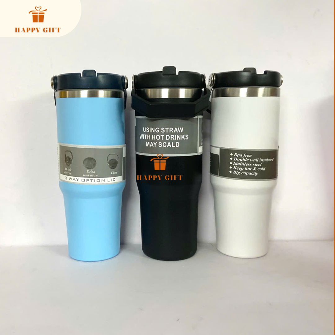 Cốc giữ nhiệt , ly giữ nhiệt 900ml inox 304 chống han rỉ, an toàn với 2 đầu uống tiện lợi