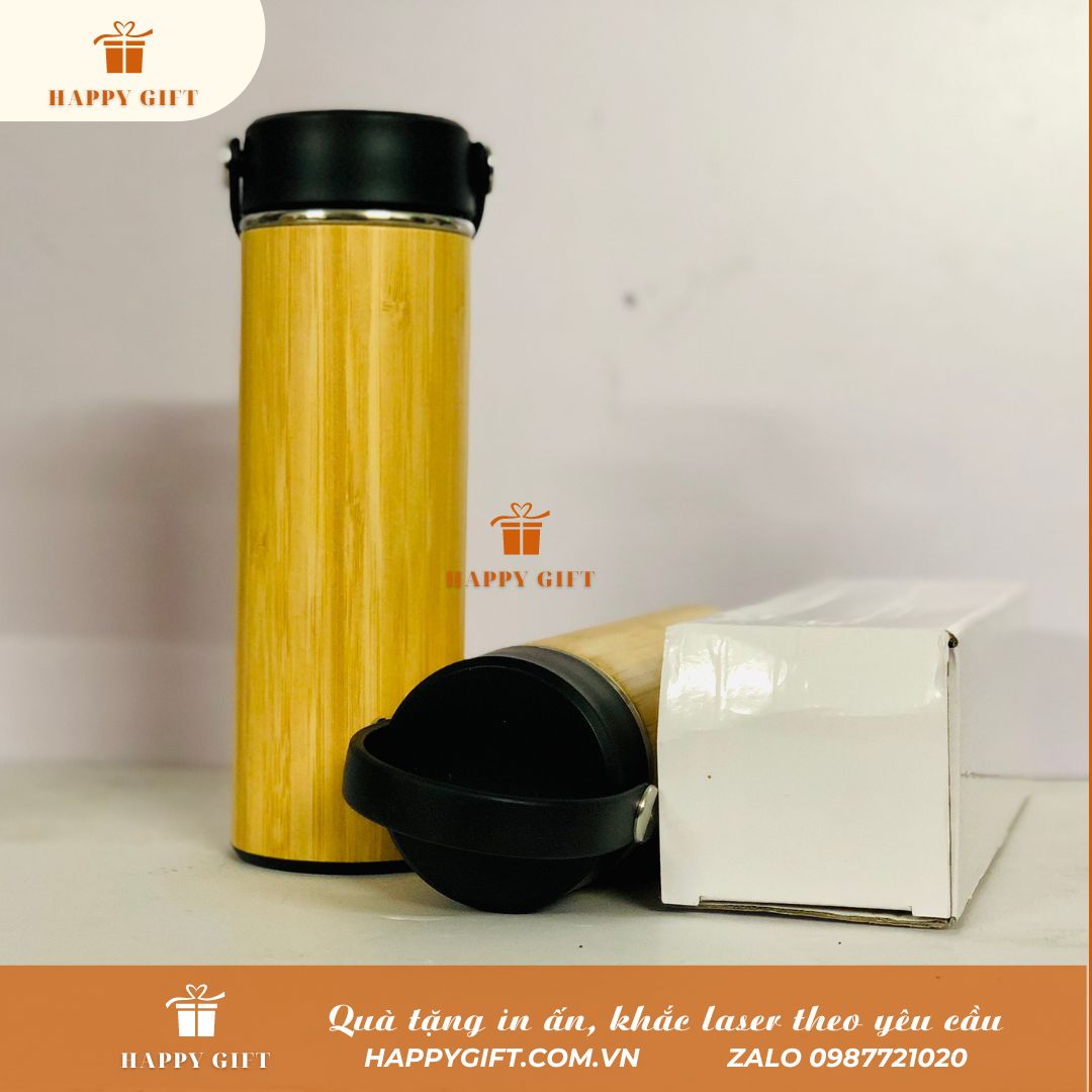 Bình giữ nhiệt bọc tre-Quà tặng doanh nghiệp trang trọng, ý nghĩa
