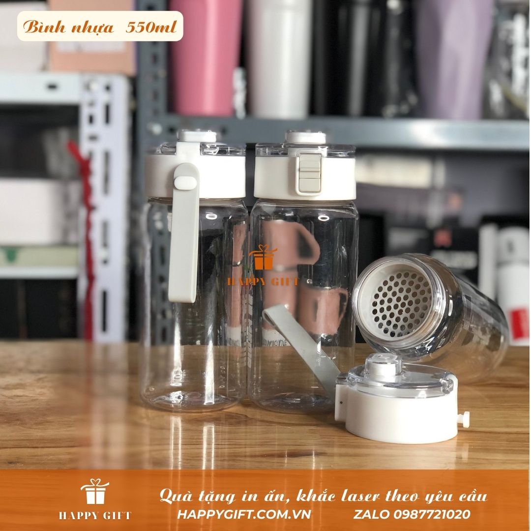 Bình Nước Thể Thao  500ml Bằng Nhựa Có Nắp Đậy Tiện Dụng