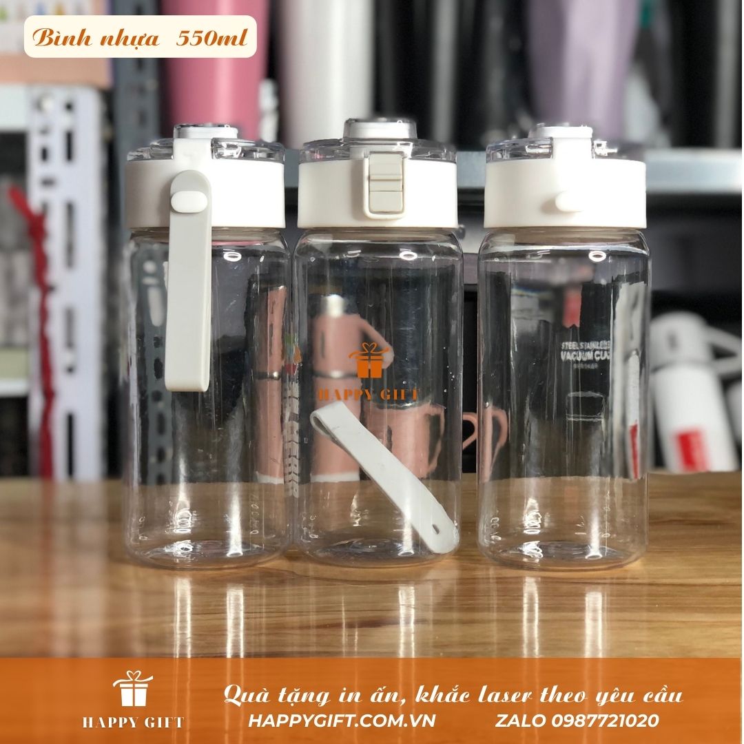 Bình Nước Thể Thao  500ml Bằng Nhựa Có Nắp Đậy Tiện Dụng