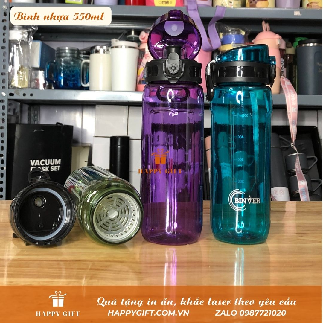 Bình nước nhựa thể thao 3 màu tiện lợi