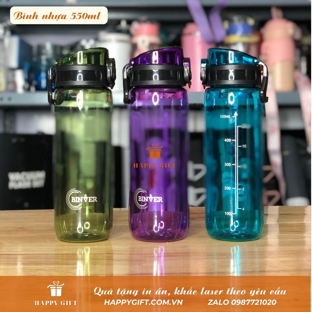 Bình nước nhựa thể thao 3 màu tiện lợi