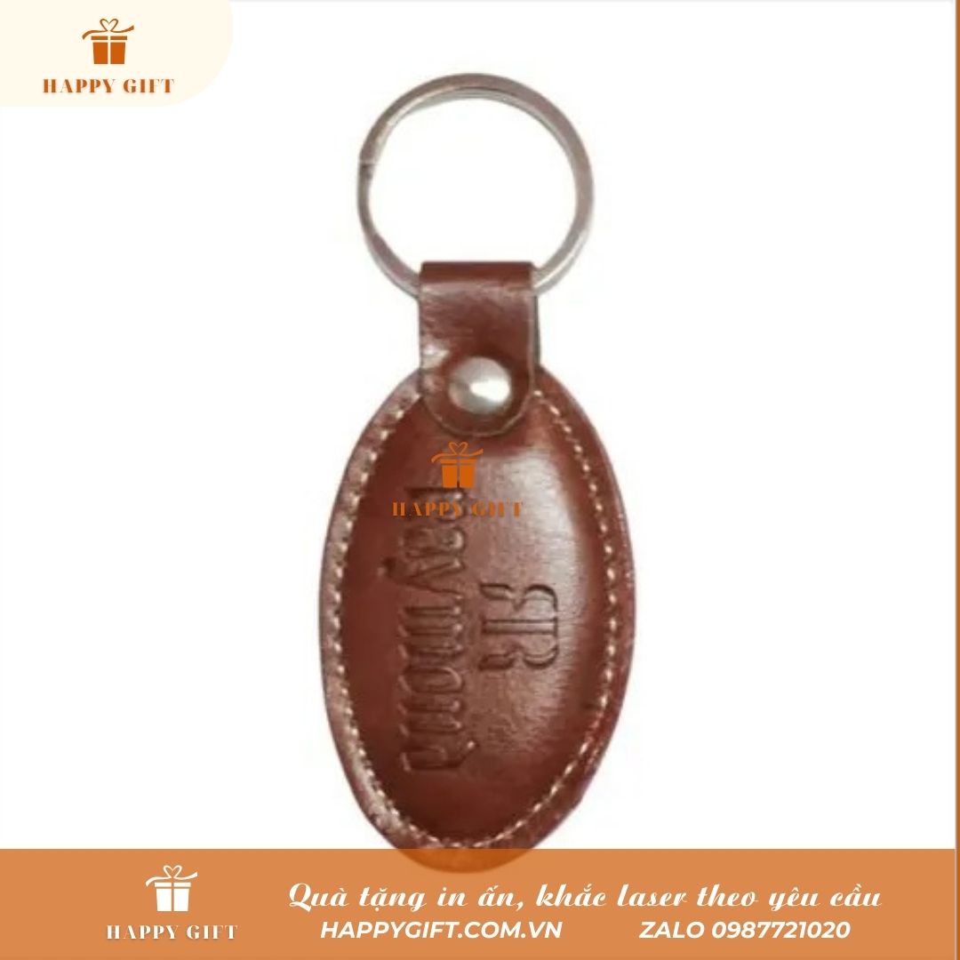 Khắc Laser móc khóa da, khắc laser quà tặng khuyến mại, quà tặng sự kiện