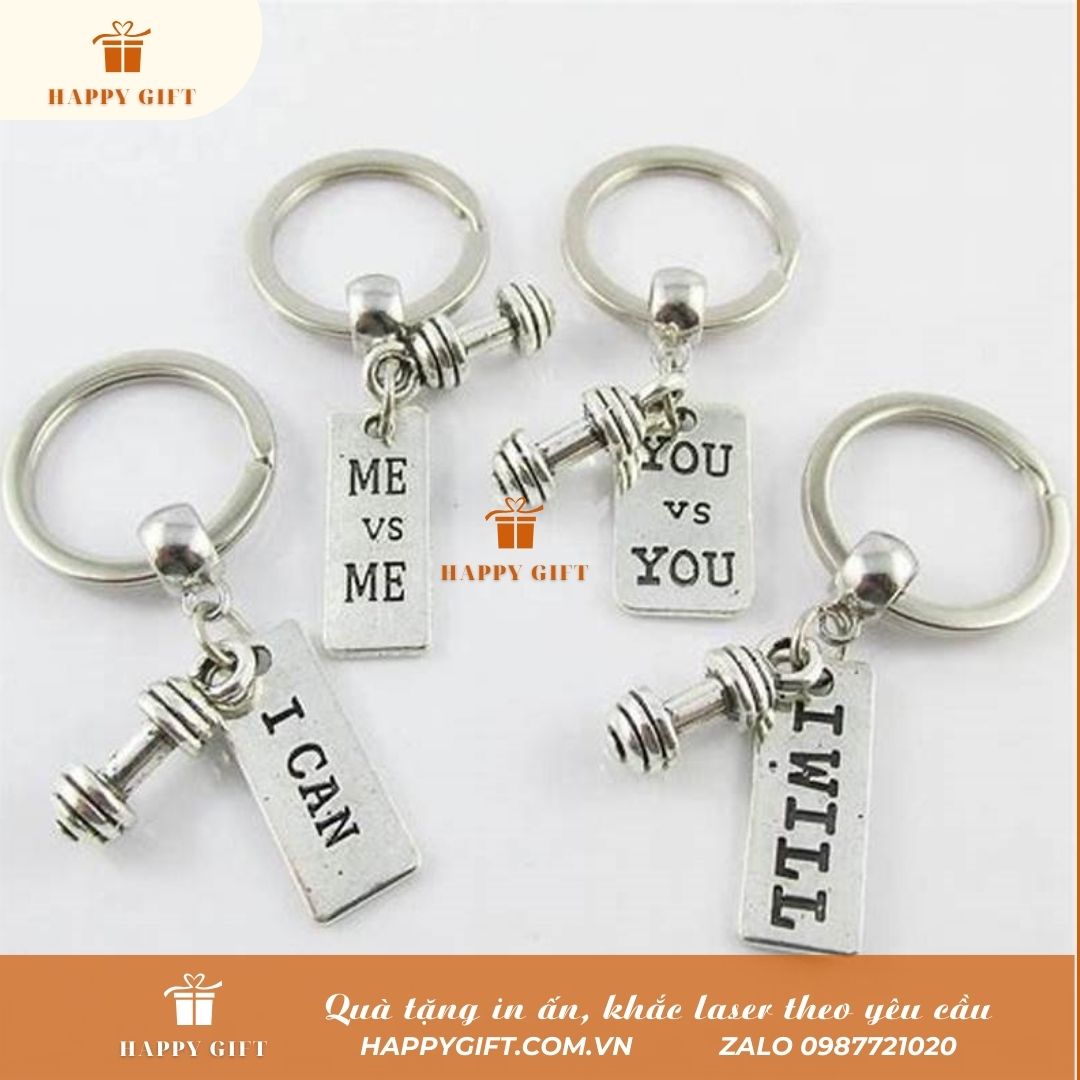 Khắc laser móc khóa kim loại inox, khắc laser quà tặng