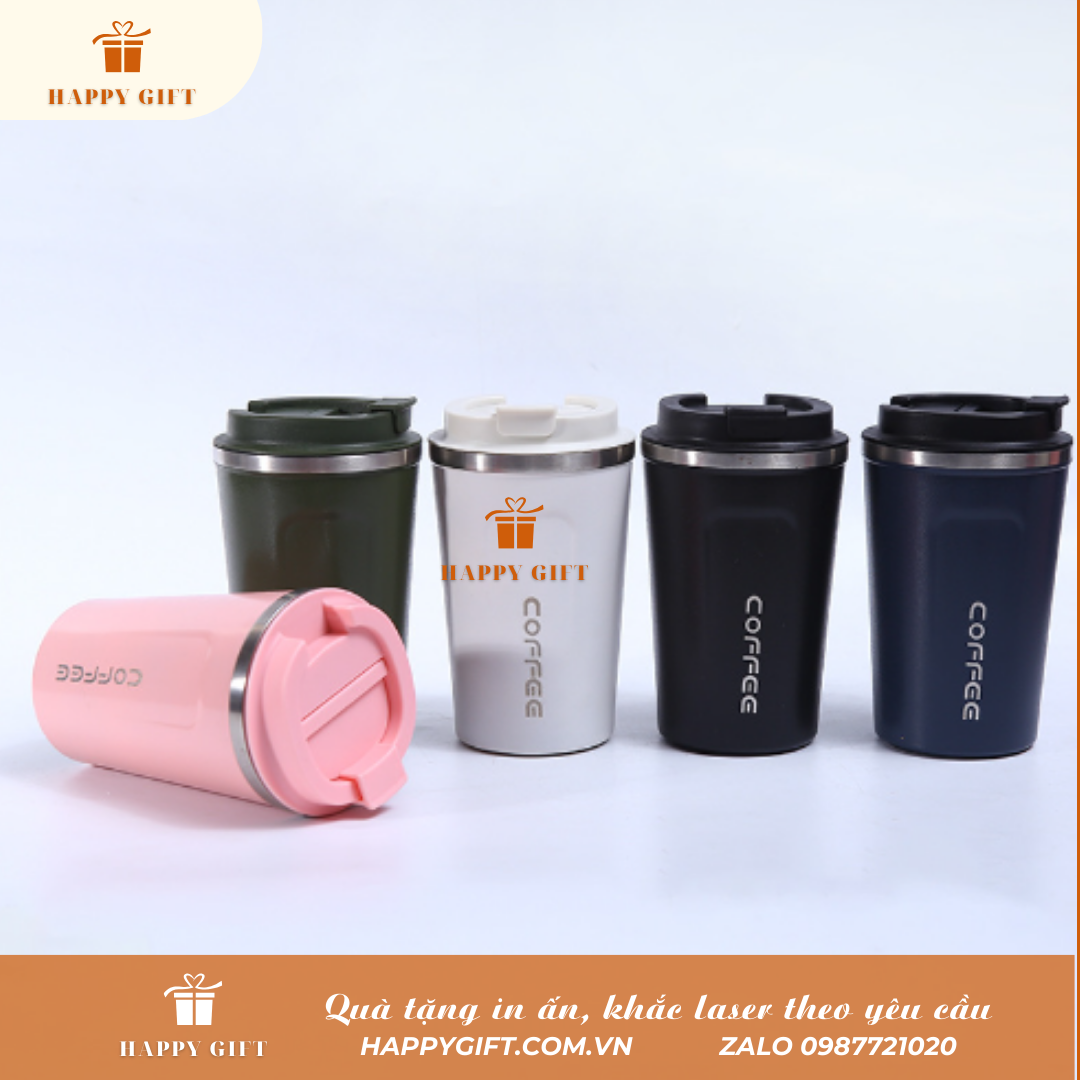 Cốc Coffee Giữ Nhiệt Cầm Tay In Logo Thương Hiệu