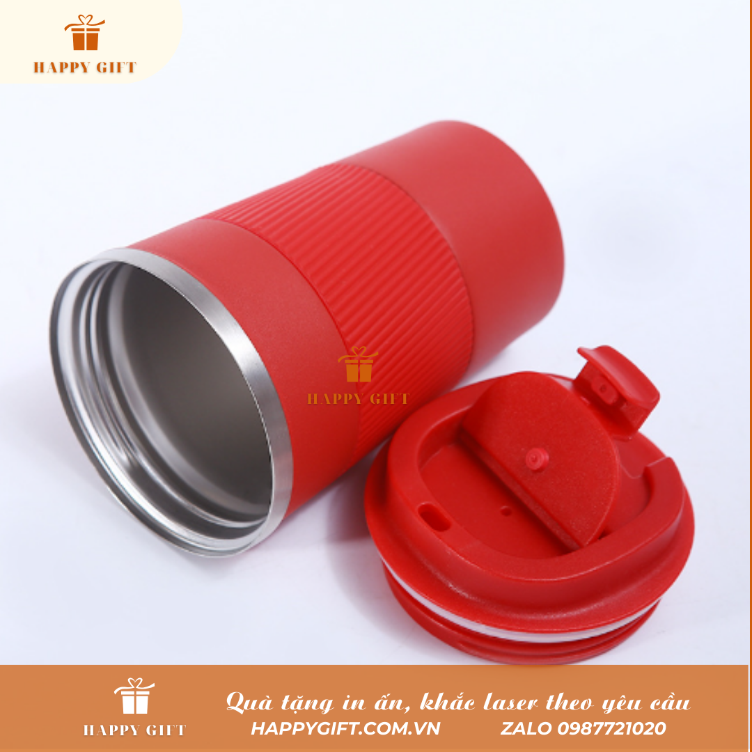 Cốc Coffee giữ nhiệt bọc silicon 510ml in logo làm quà tặng