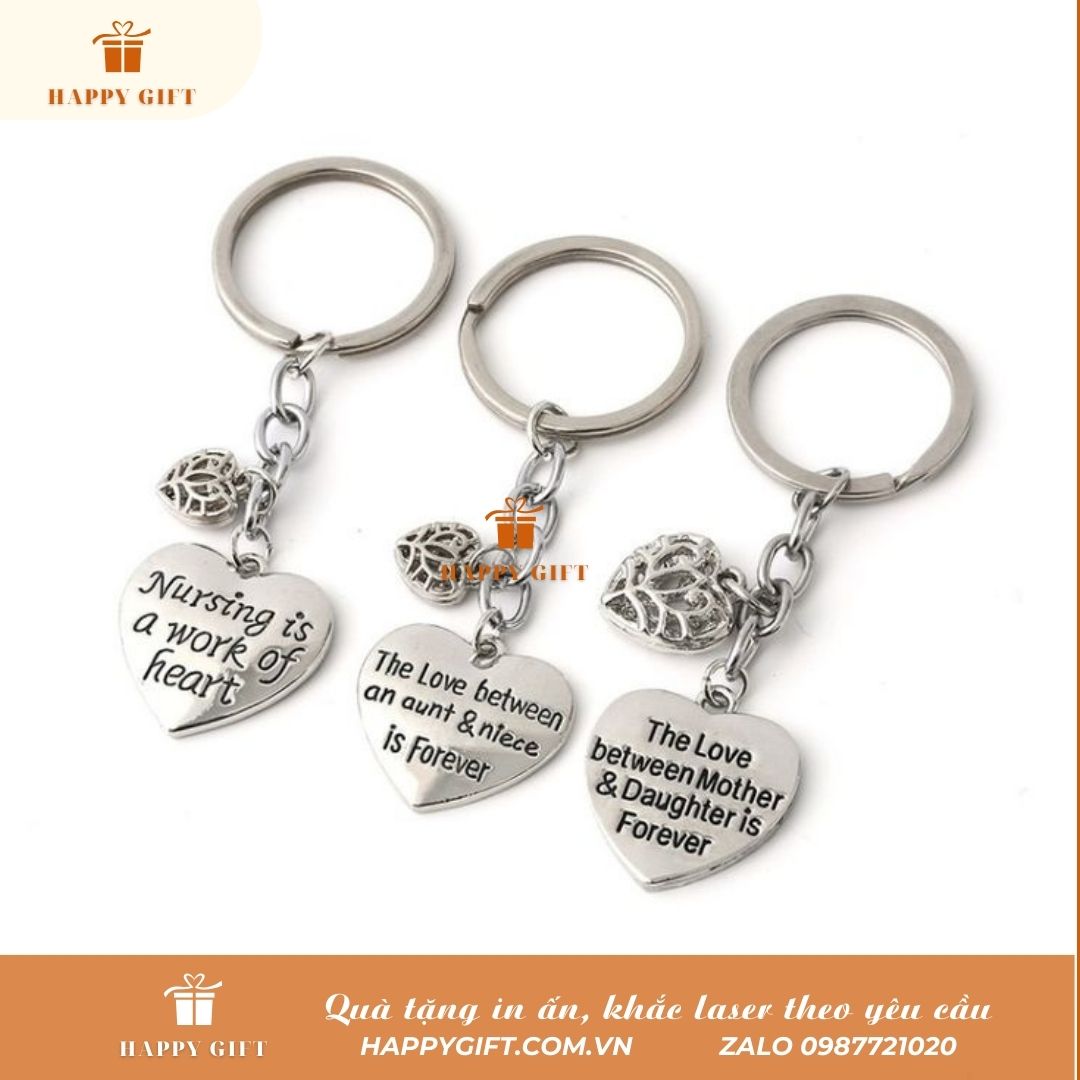 Khắc laser móc khóa kim loại inox, khắc laser quà tặng