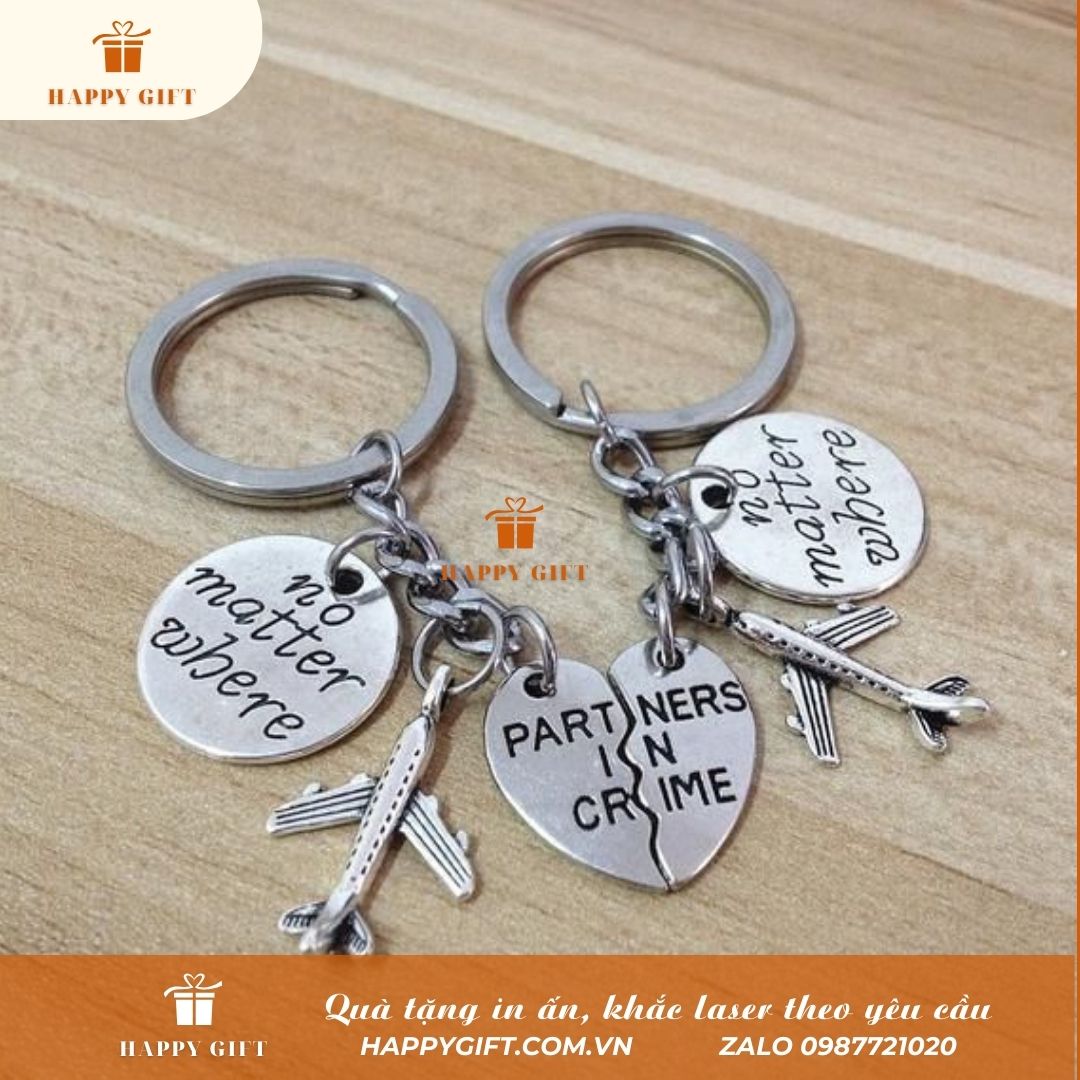 Khắc laser móc khóa kim loại inox, khắc laser quà tặng