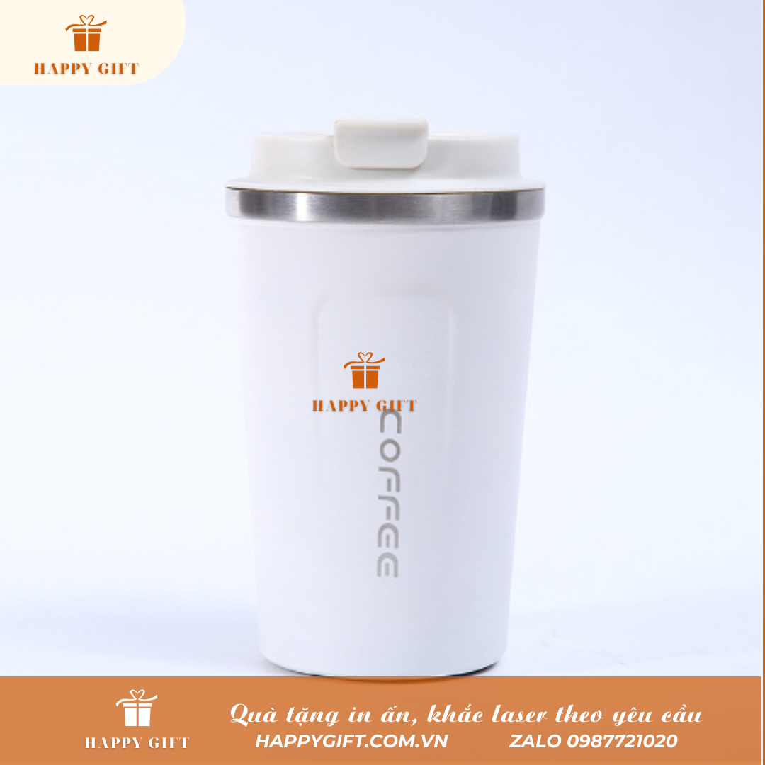 Cốc Coffee Giữ Nhiệt Cầm Tay In Logo Thương Hiệu