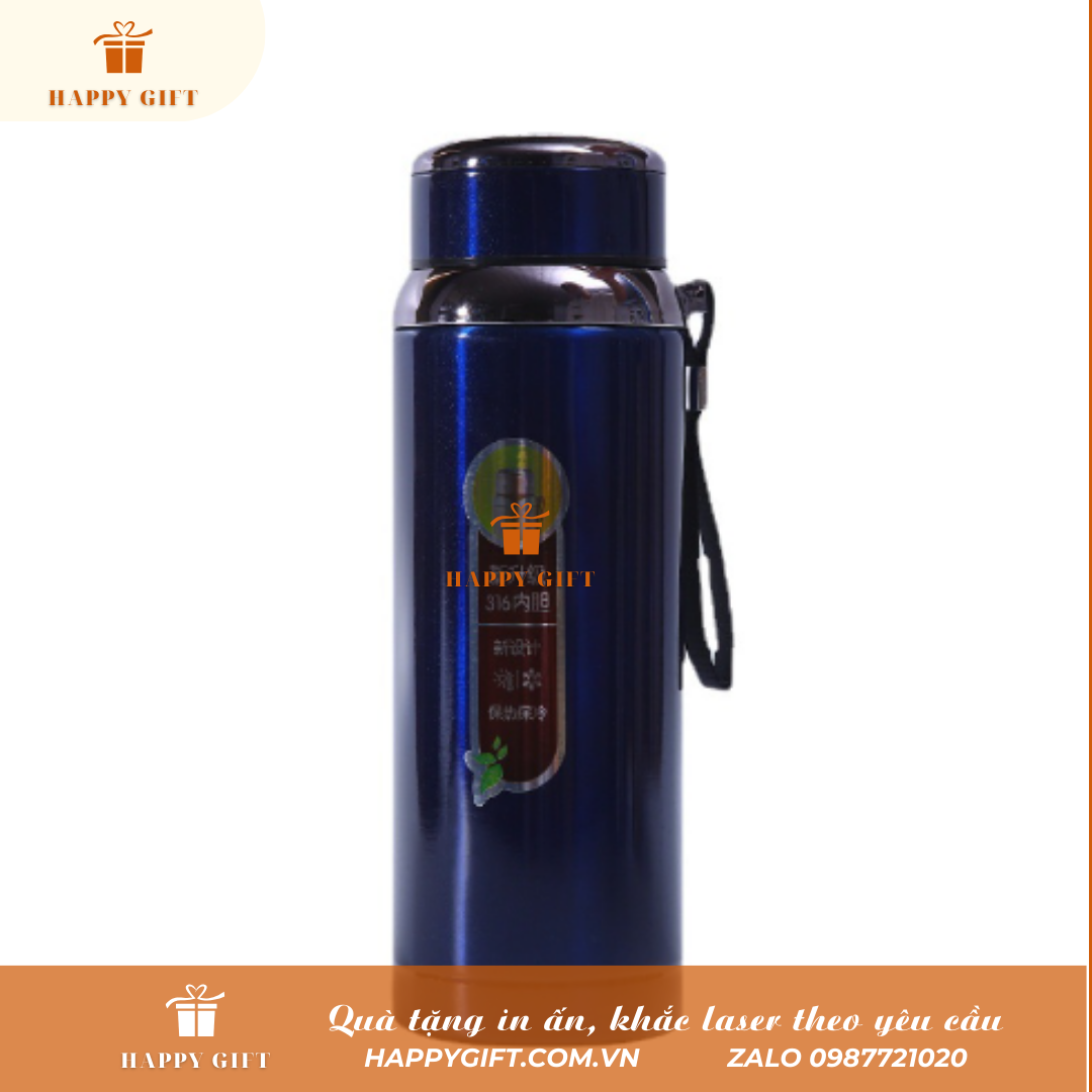 Bình nước thể thao inox giữ nhiệt 800ml in logo thương hiệu
