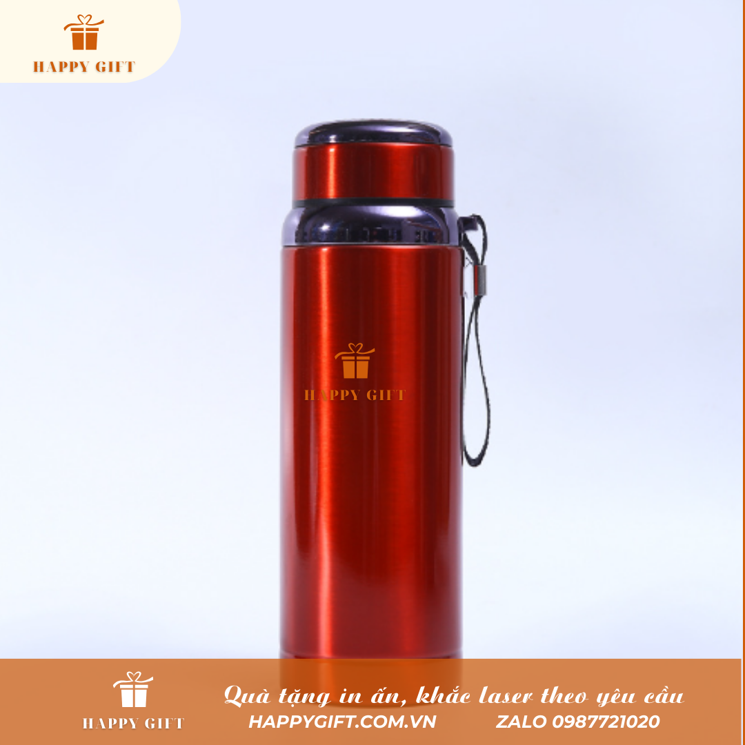 Bình nước thể thao inox giữ nhiệt 1L in logo thương hiệu