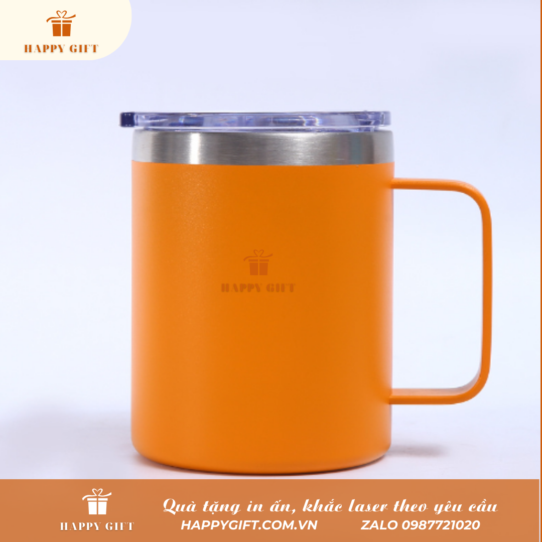 Cốc Coffee giữ nhiệt có tay cầm phong cách Hàn Quốc