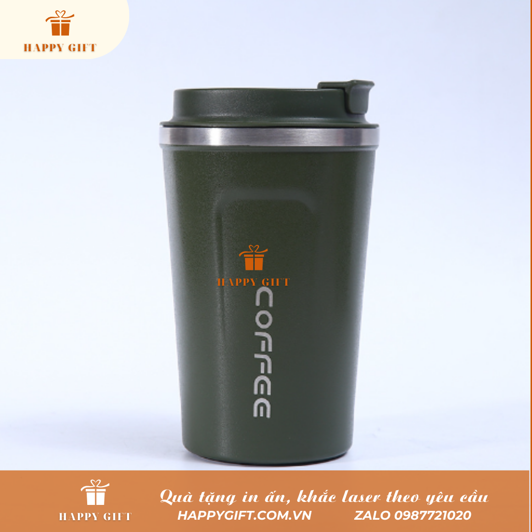 Cốc Coffee Giữ Nhiệt Cầm Tay In Logo Thương Hiệu