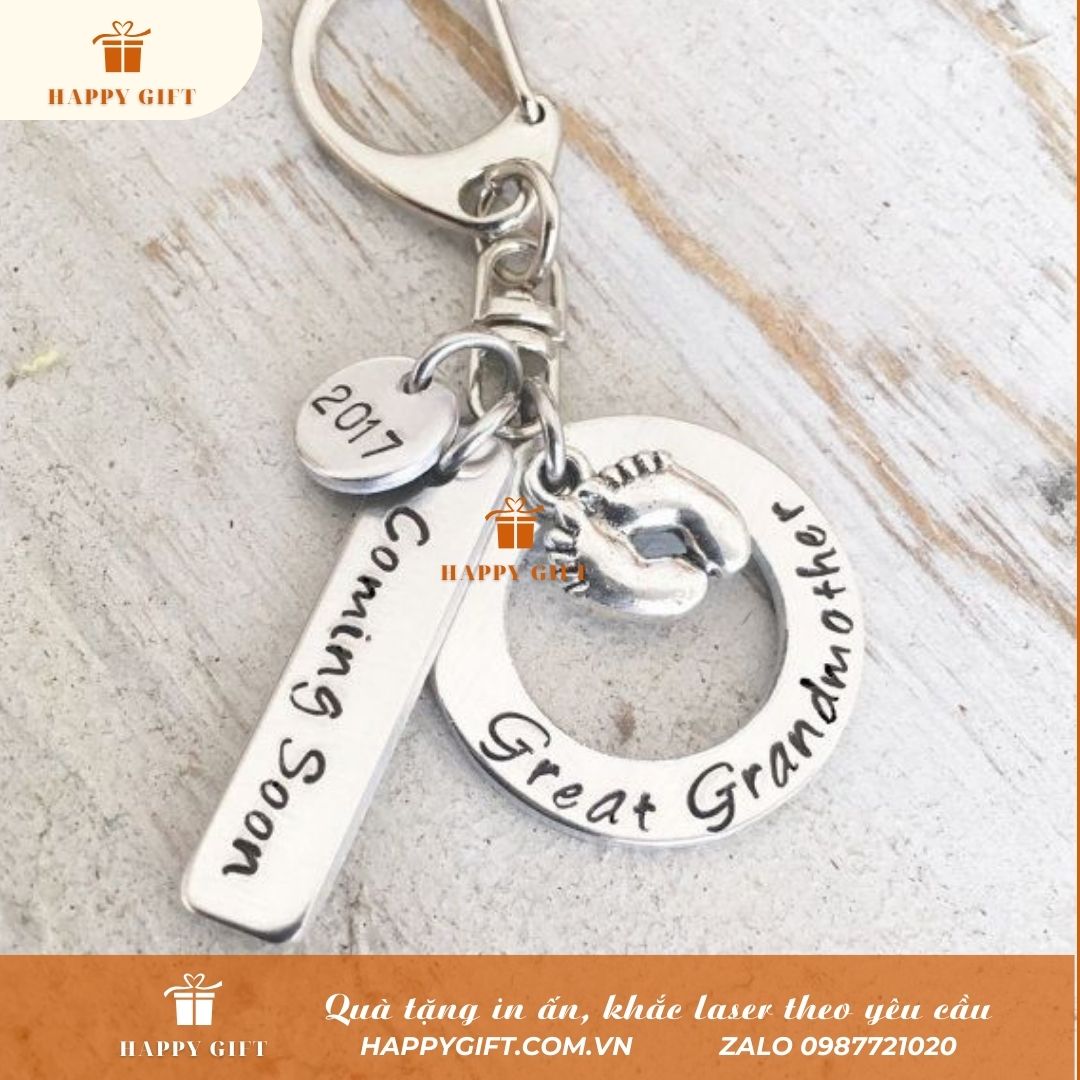 Khắc laser móc khóa kim loại inox, khắc laser quà tặng