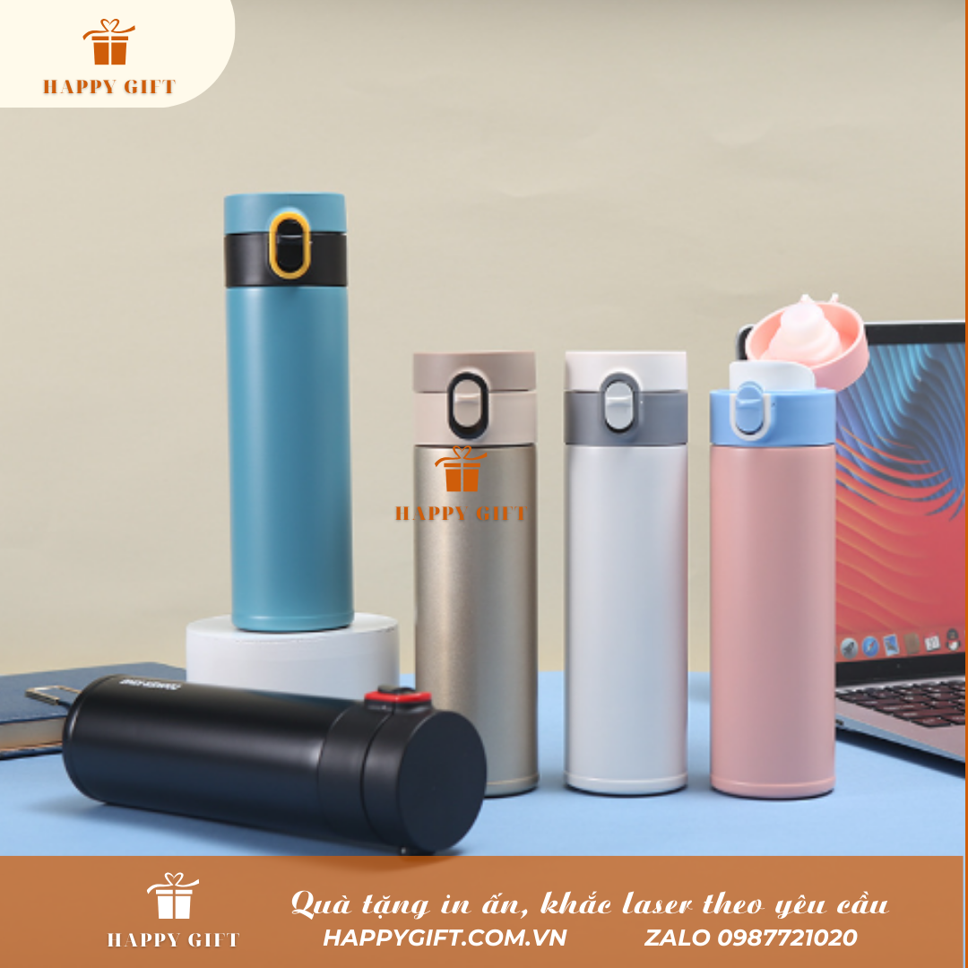 Bình giữ nhiệt văn phòng nắp khóa móc cài