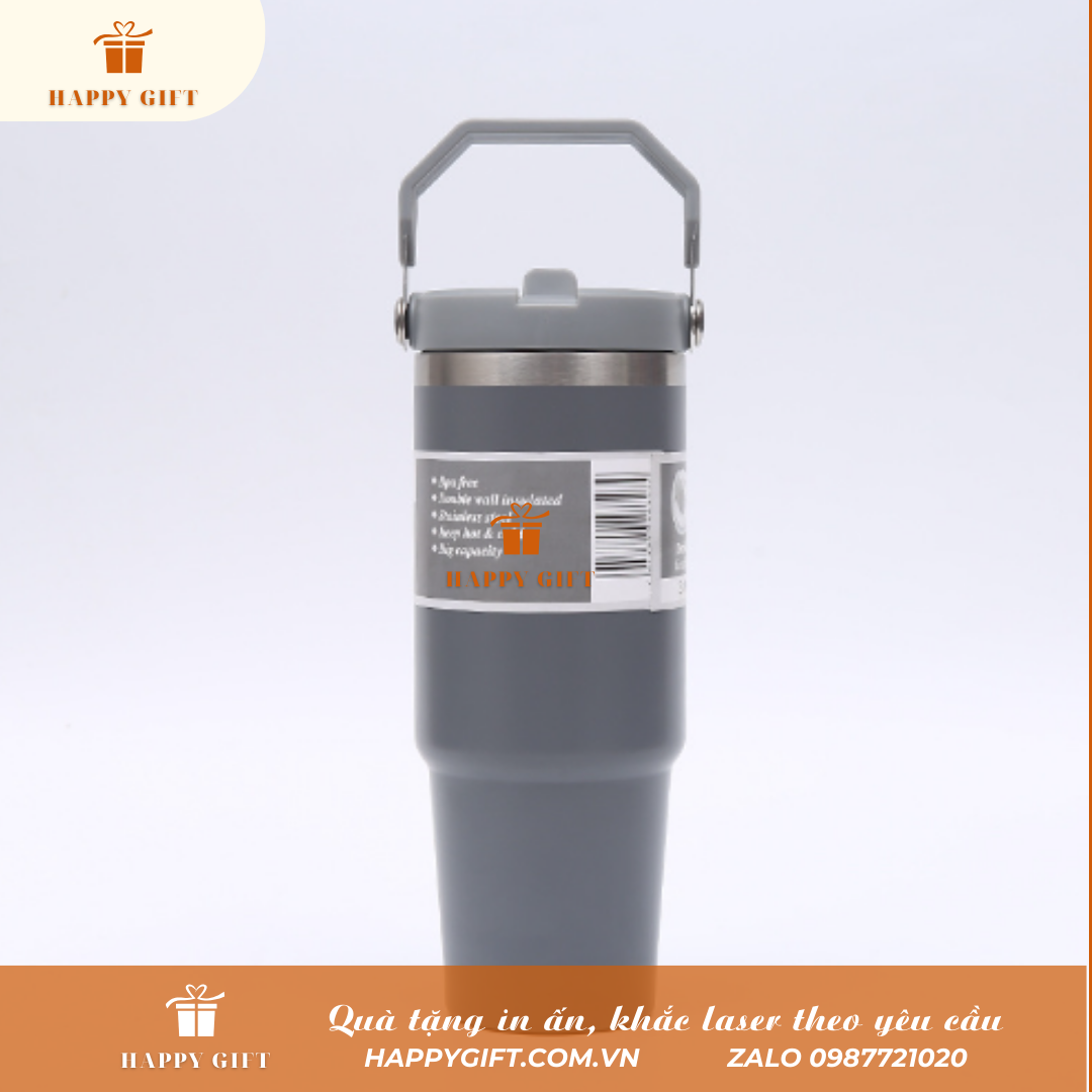 Cốc giữ nhiệt nắp bật có quai xách