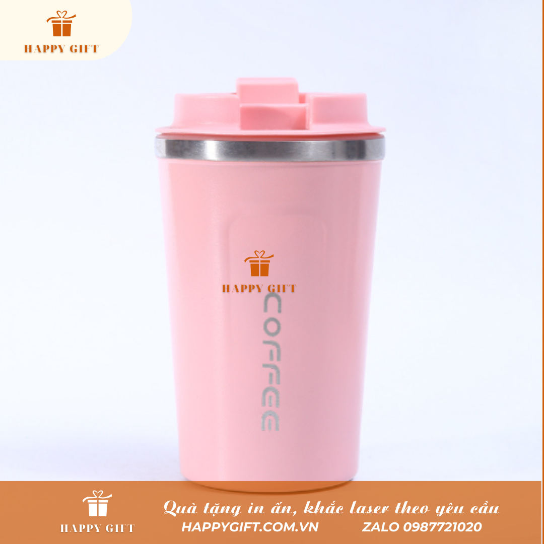 Cốc Coffee Giữ Nhiệt Cầm Tay In Logo Thương Hiệu