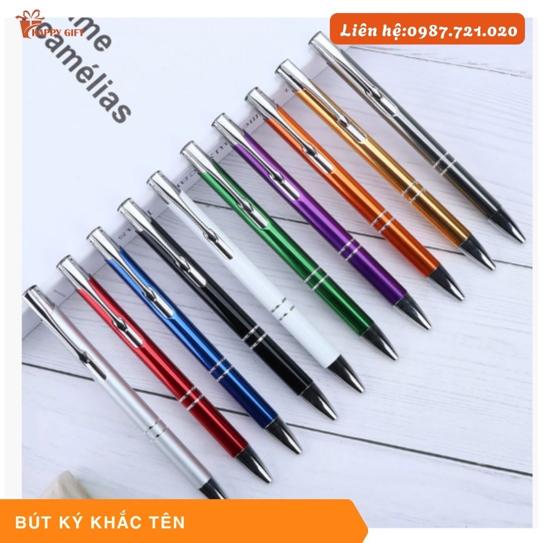 Bút Bi Ký chất liệu vỏ nhôm Quà Tặng Giá Rẻ - Khắc lazer, in uv