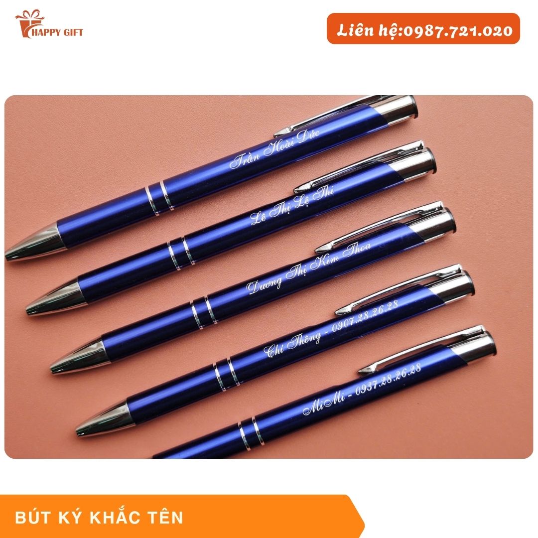 Bút Bi Ký chất liệu vỏ nhôm Quà Tặng Giá Rẻ - Khắc lazer, in uv