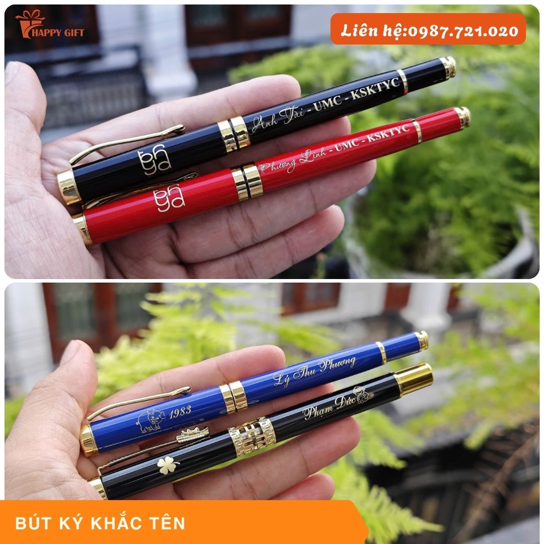 Bút Ký Đầu Rồng kèm hộp đựng - Khắc Tên, Chữ, Logo theo yêu cầu