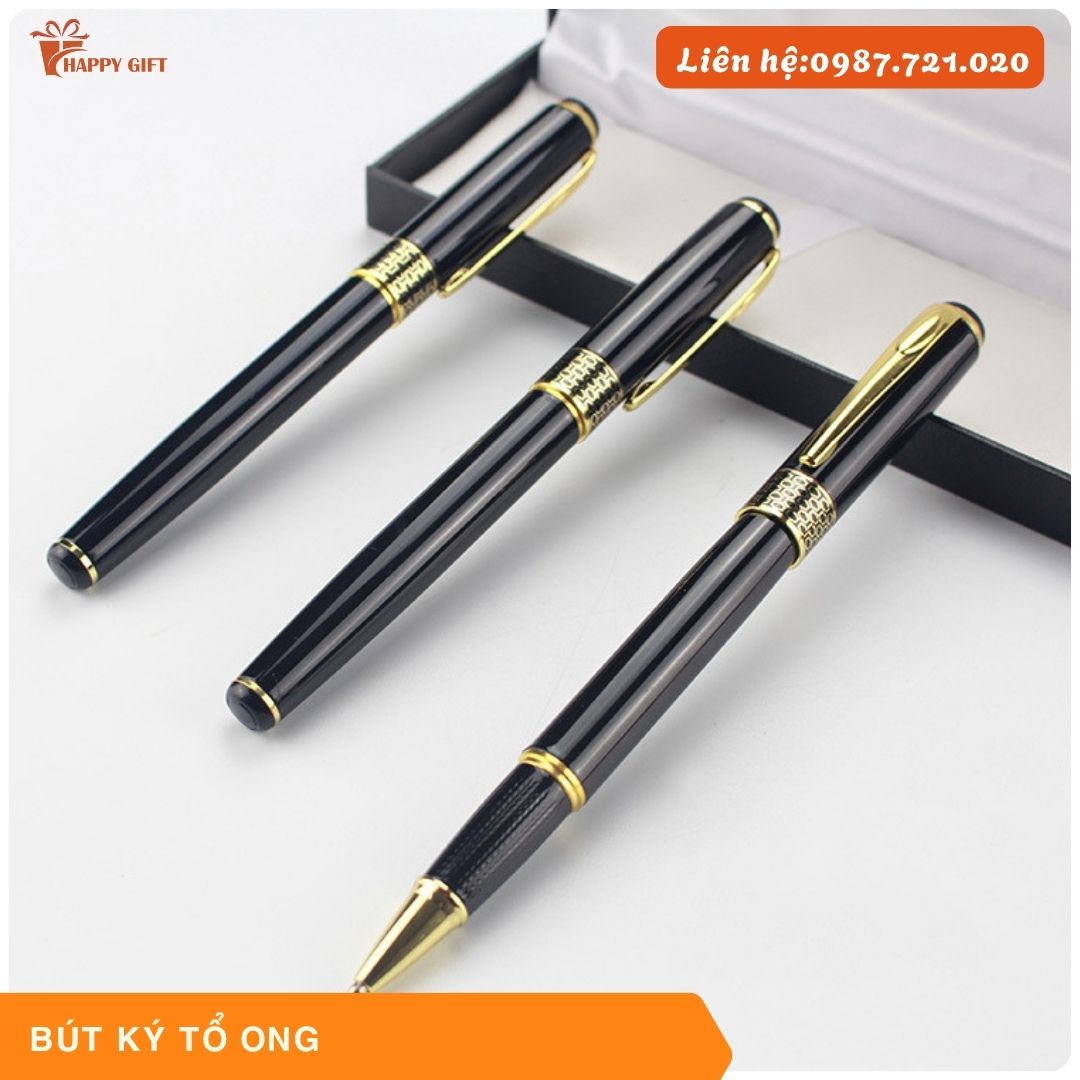 Bút Ký tổ ong khắc vàng- Nhận khắc lazer theo yêu cầu giá cả hợp lý. Quà Tặng Giá Rẻ - Khắc lazer, in uv