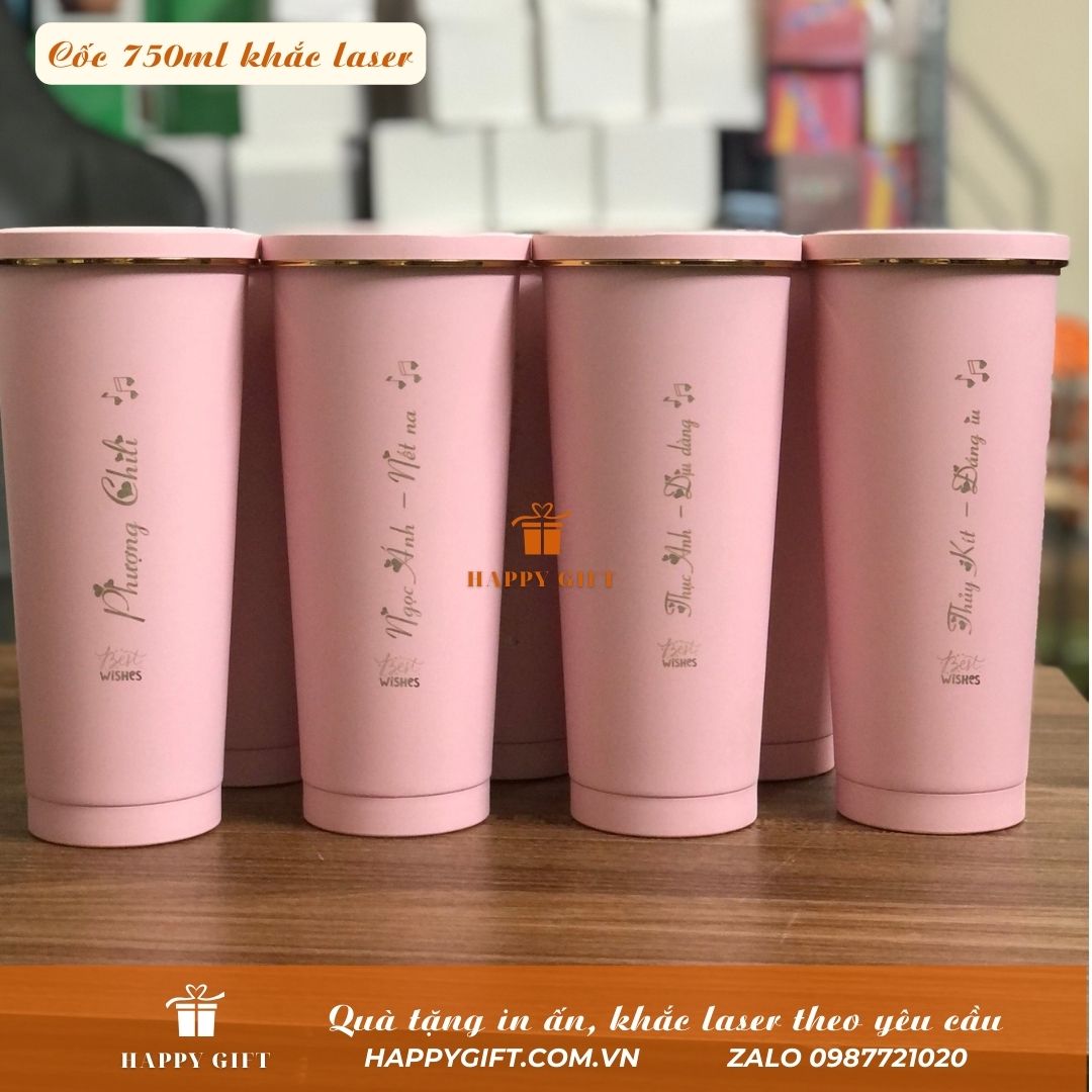 Cốc giữ nhiệt 750ml ly coffee inox 304, ly giữ nhiệt khắc tên theo yêu cầu