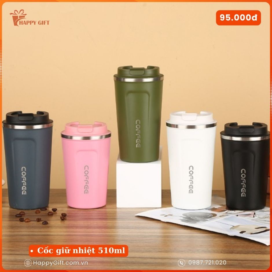 Cốc giữ nhiệt 510ml miễn phí khắc tên
