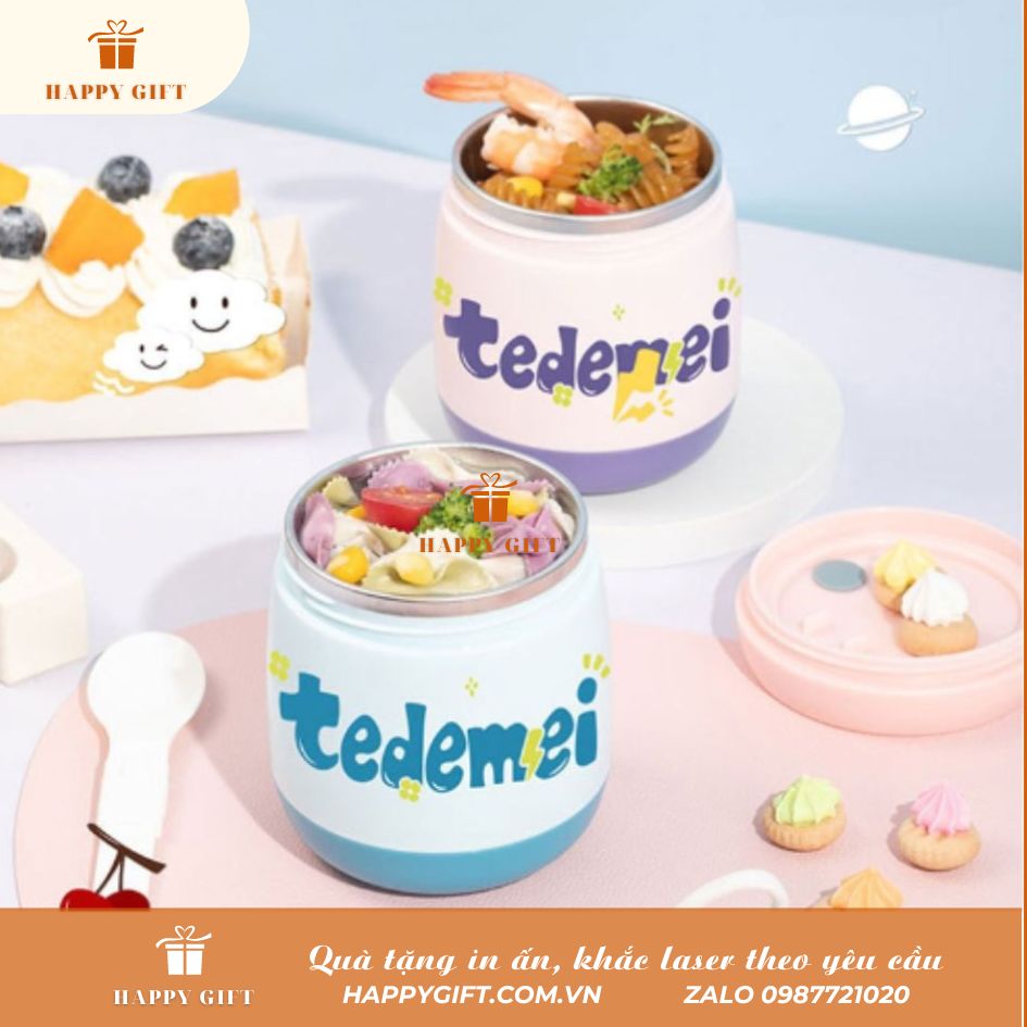 Hộp cơm giữ nhiệt Tedemei HC.57.G14.6, hộp cháo, hộp cơm văn phòng