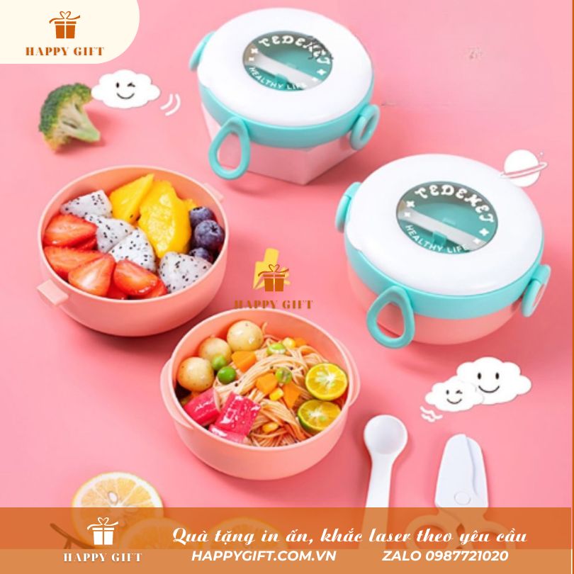 Bát trẻ em nhựa pp HC.34.G12, hộp cơm trẻ em, hộp cơm trưa