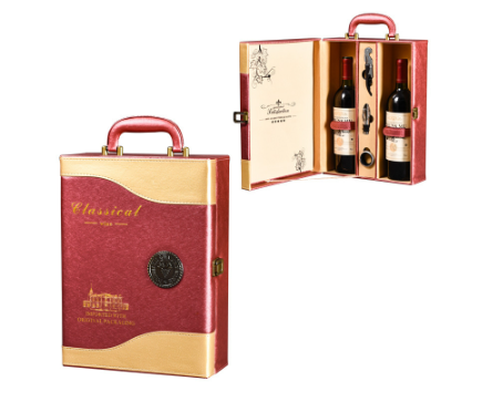 Hộp rượu vang họa tiết kẻ chéo có dụng cụ mở rượu , Hộp quà Tết, Quà tặng doanh nghiệp, Quà tặng sự kiện