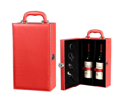 Hộp rượu vang da cá sấu đôi có dụng cụ mở rượu , Hộp quà Tết, Quà tặng doanh nghiệp, Quà tặng sự kiện