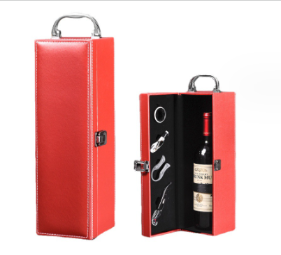 Hộp rượu vang da cá sấu đơn có dụng cụ mở rượu , Hộp quà Tết, Quà tặng doanh nghiệp, Quà tặng sự kiện