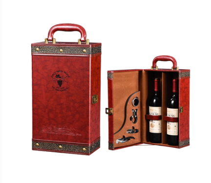 Hộp rượu vang đôi họa tiết cổ điển, Hộp quà Tết, Quà tặng doanh nghiệp, Quà tặng sự kiện