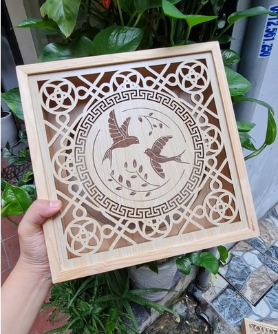 Hộp quà Tết Trung Thu bằng gỗ MDF khắc Theo yêu cầu - Dùng để trang trí, đựng đồ biếu tặng dịp Tết trung thu 2024