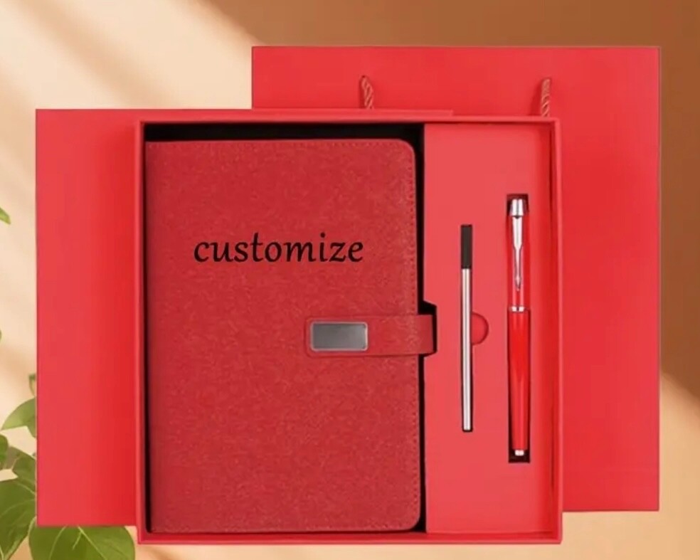 🎁 SET QUÀ SỔ + BÚT KÈM TÚI CÁC MÀU – NHẬN KHẮC TÊN/LOGO THEO YÊU CẦU