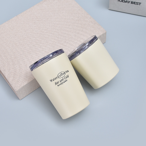 Cốc giữ nhiệt phong cách ins không ống hút 240ml, Cốc giữ nhiệt in tên logo thương hiệu