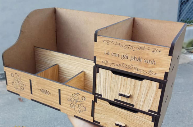 Hộp bút để bàn bằng gỗ MDF - Quà tặng khuyến mãi giá rẻ