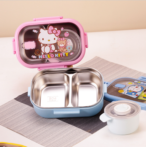 Quà tặng hộp cơm giữ nhiệt in hình hoạt hình, hộp cơm văn phòng